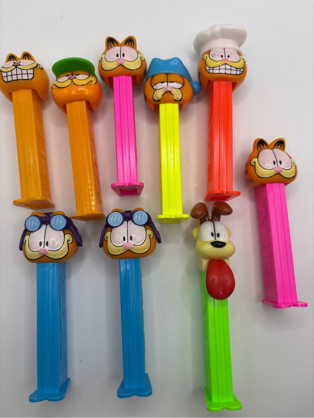 9 Vintage Garfield Odie Pez Candy Dispensers Collection Lot